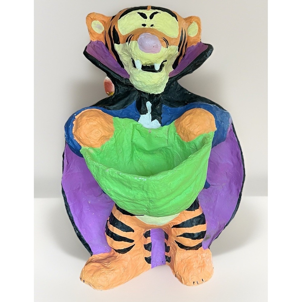 Disney Tigger Vampire 30" Halloween Candy Bowl Paper Mache Hand Painted Decor